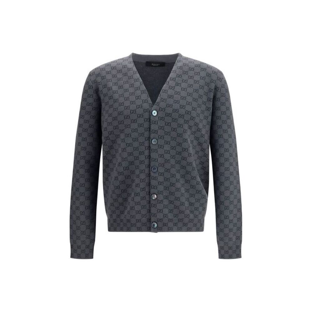 Gucci Gray Wool Oves Aries Men's Cardigan